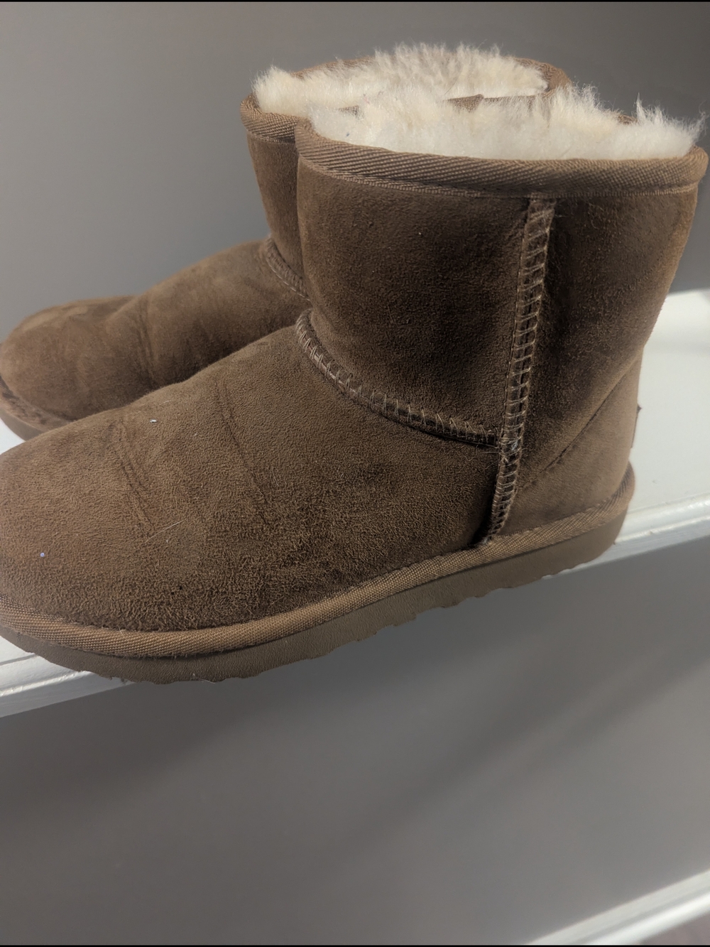 UGG Chestnut Suede Shearling Short Boot